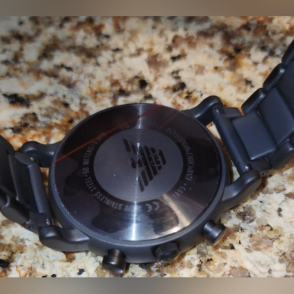 Emporio Armani Men's Black Stainless Steel Watch - Picture 5 of 12